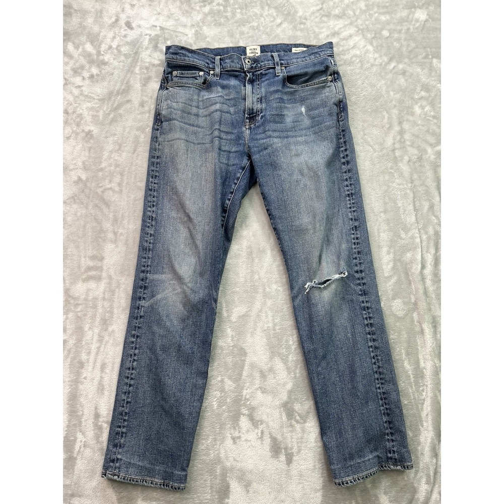 Flint and Tinder Men's 34x32 Relaxed Fit Jeans Grunge Faded Whisker Distressed